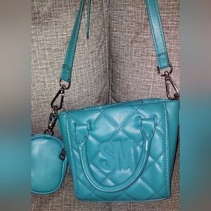 Steve Madden Teal Quilted Mini Bag